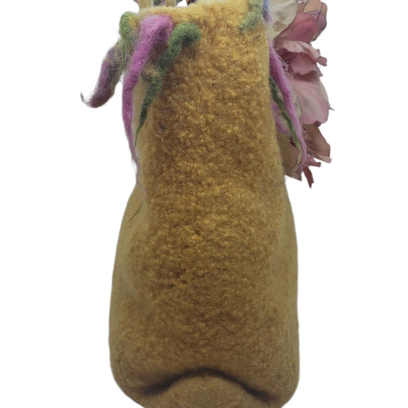 Handmade Felted Wool Purse Large Flower Tote Virginia Rowan Rokholt Art 1990s - Picture 5 of 10